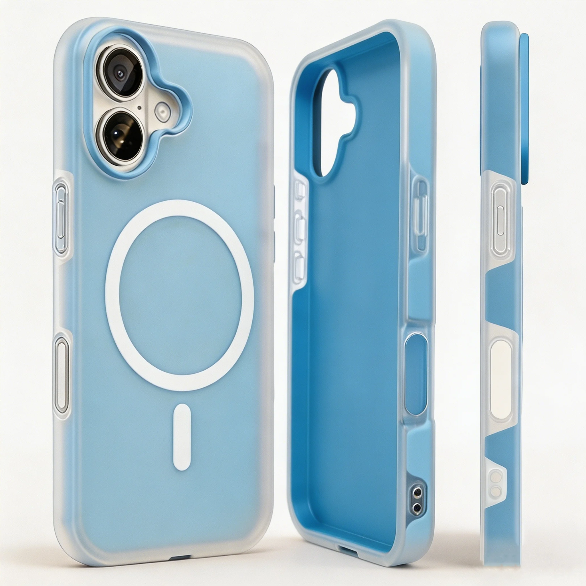 Étui magnétique pour iPhone 12 compatible avec MagSafe, coque intégrée en silicone pour le contrôle de la caméra, étui antichoc et résistant aux chutes