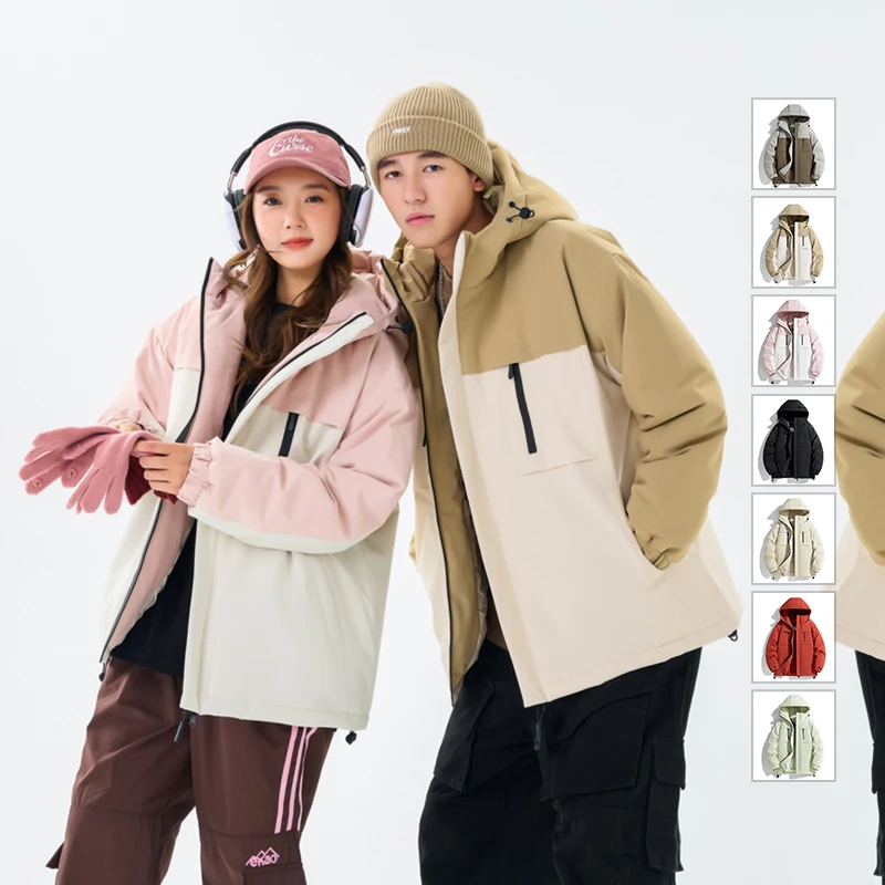 الجرافين سترة خارجية الرجال مقنعين سترات النساء سميكة الدافئة معاطف الشتاء مقاوم للماء يندبروف القطن أبلى للجنسين سترة واقية #3