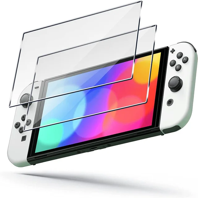 Ochraniacz ekranu do Switch OLED, szkło hartowane 9H, folia ochronna, odporna na zarysowania, HD przezroczyste, twarde szkło ochronne