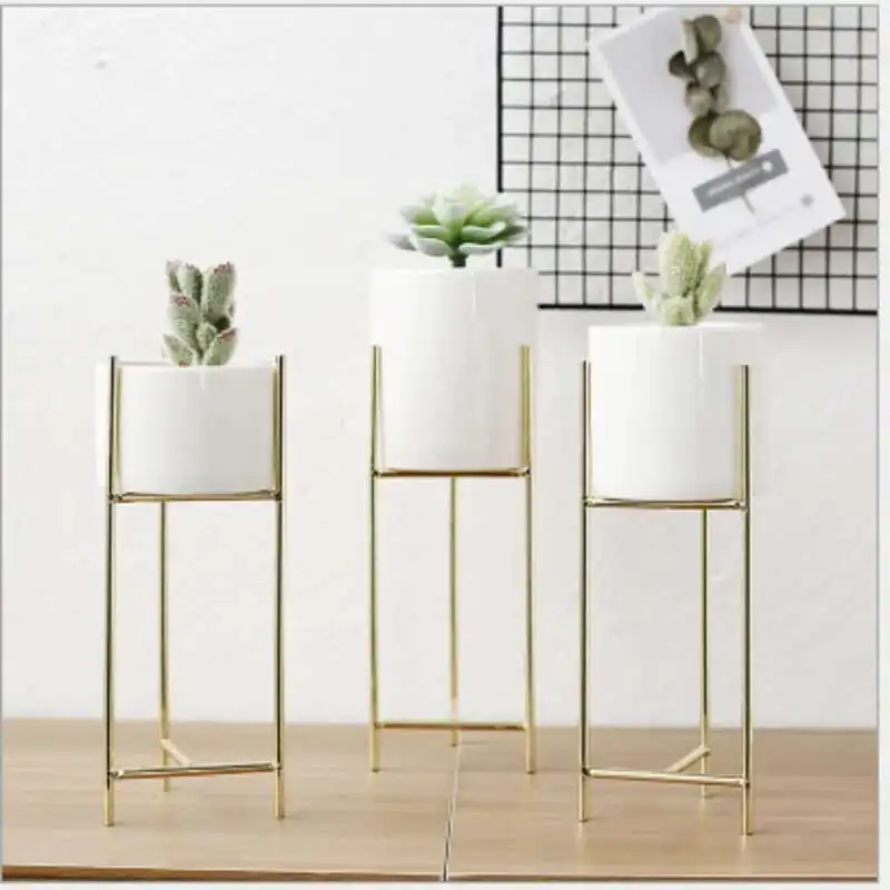 

Nordic flower rack living room iron art metal creativity modern simple floor gold decoration indoor green rose flower pot shelf