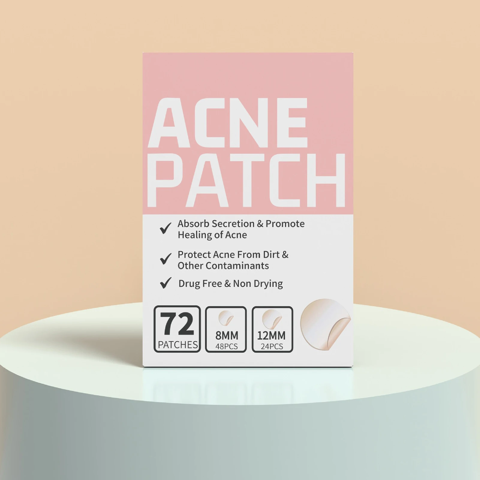 【Hot sales】72Pcs Invisible Removal Pimple Anti-Acne Hydrocolloid Patches Spots Marks Concealer Waterproof Repair Sticker