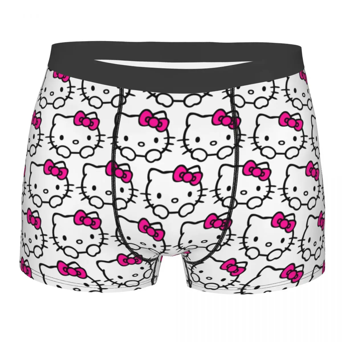 Male Novelty Hello Kitty Underwear Kitty White Boxer Briefs Breathable Shorts Panties Underpants