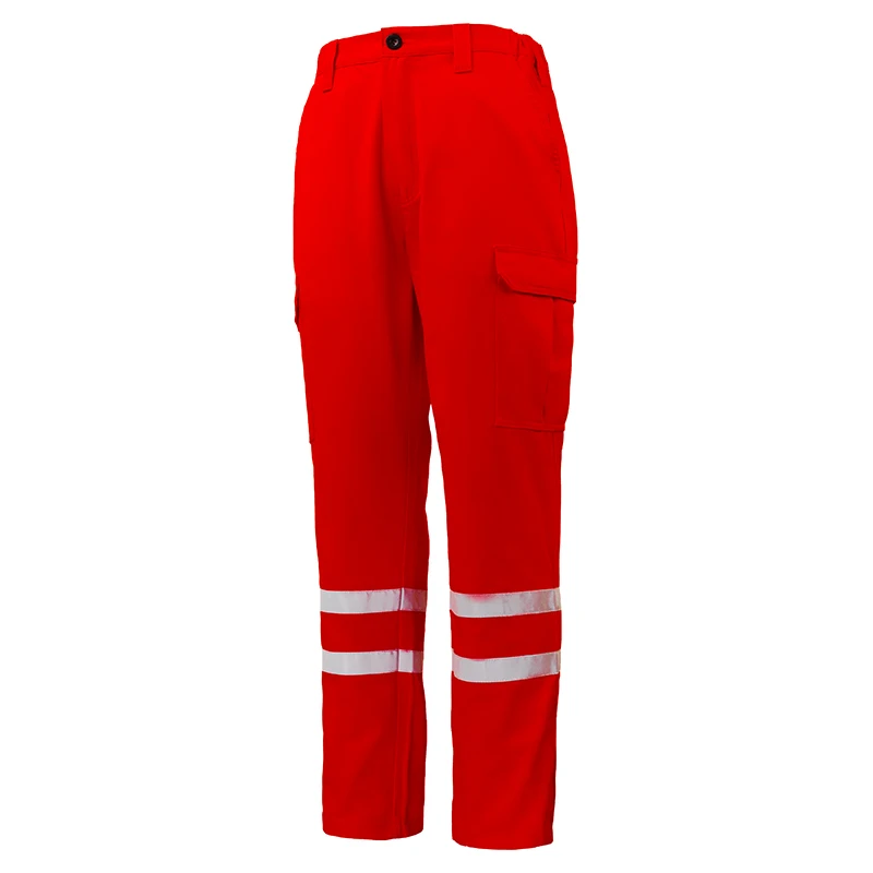 

Men's Work Pants – 100% Cotton, Reflective Strips, Multi-Pocket, Durable Outdoor Trousers for Work & Hiking