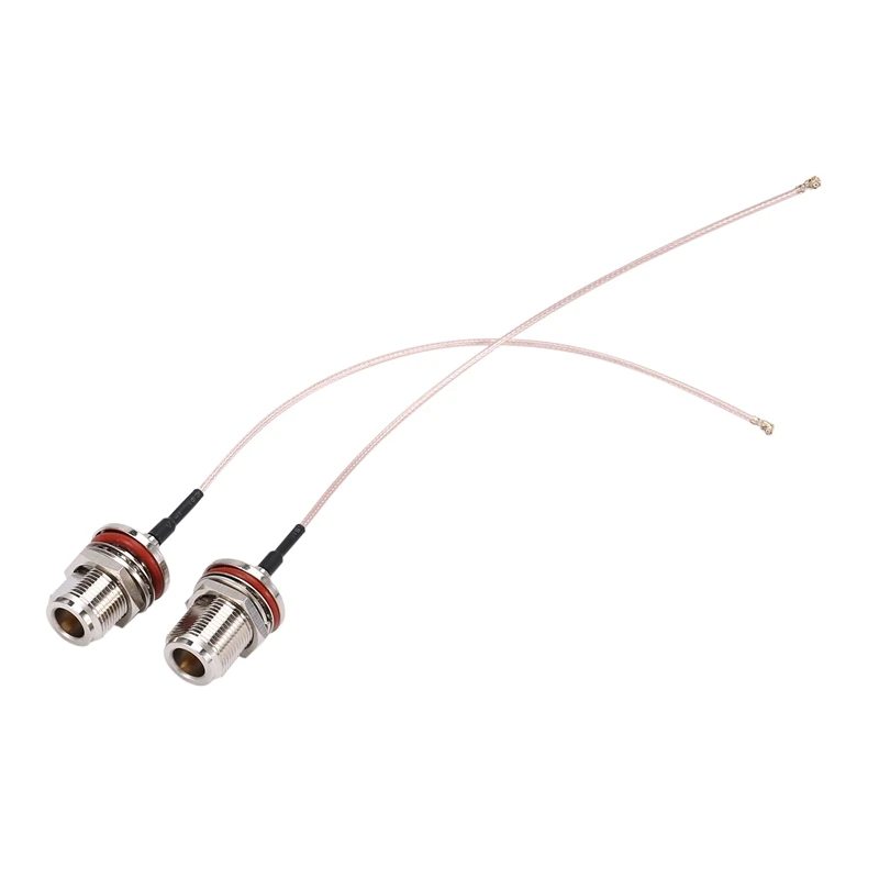 2Pcs IPX IPEX UFL U.FL To N Female Nut Bulkhead Straight Connector RF RG178 Cable Pigtail Coaxial Mini PCI WIFI