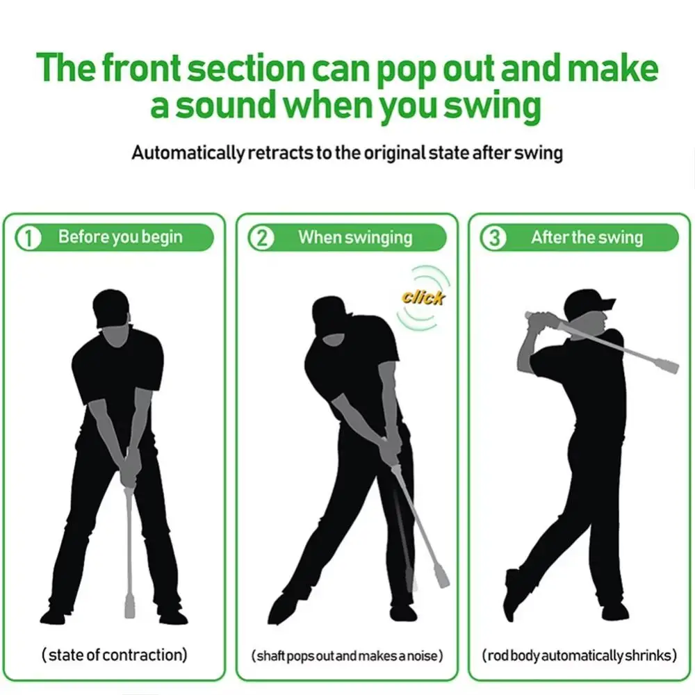 Entrenador de Swing de Golf con sonido de clic de ritmo, eje de Golf, entrenador de Putter largo de Golf multifuncional, ligero y ergonómico