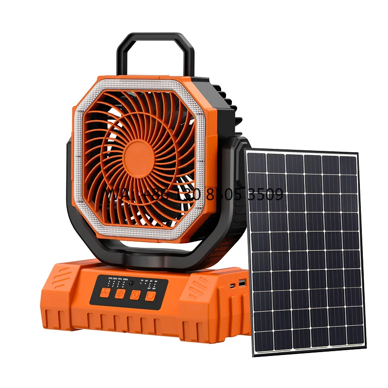 

10000mAh 4 Speed Ventilador Solar Recargable Remote Control Outdoor Ventilation Fans Portable Fan Rechargeable Fan With LED