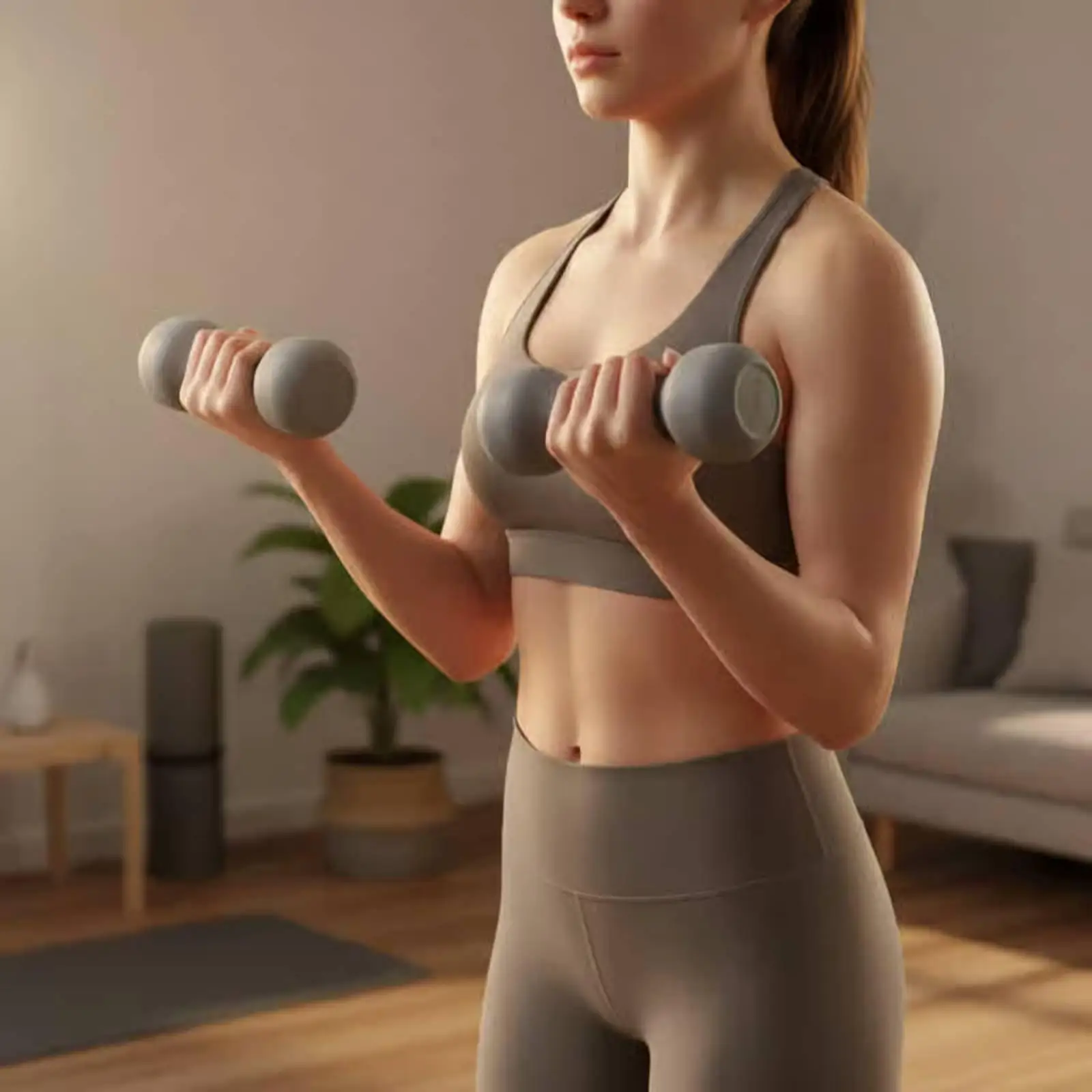 Women's Dumbbell Easy to Clean Cast Iron Dumbbells Polished Surface for Exercise