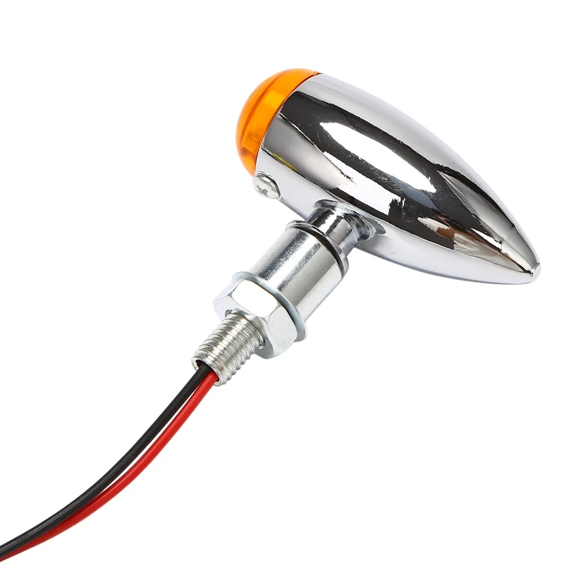 New4pcs/Set Chrome Motorcycle-Bullet Turn Signal Indicator Light Lamp Universal For Honda/Yamaha/Suzuki/Kawasaki