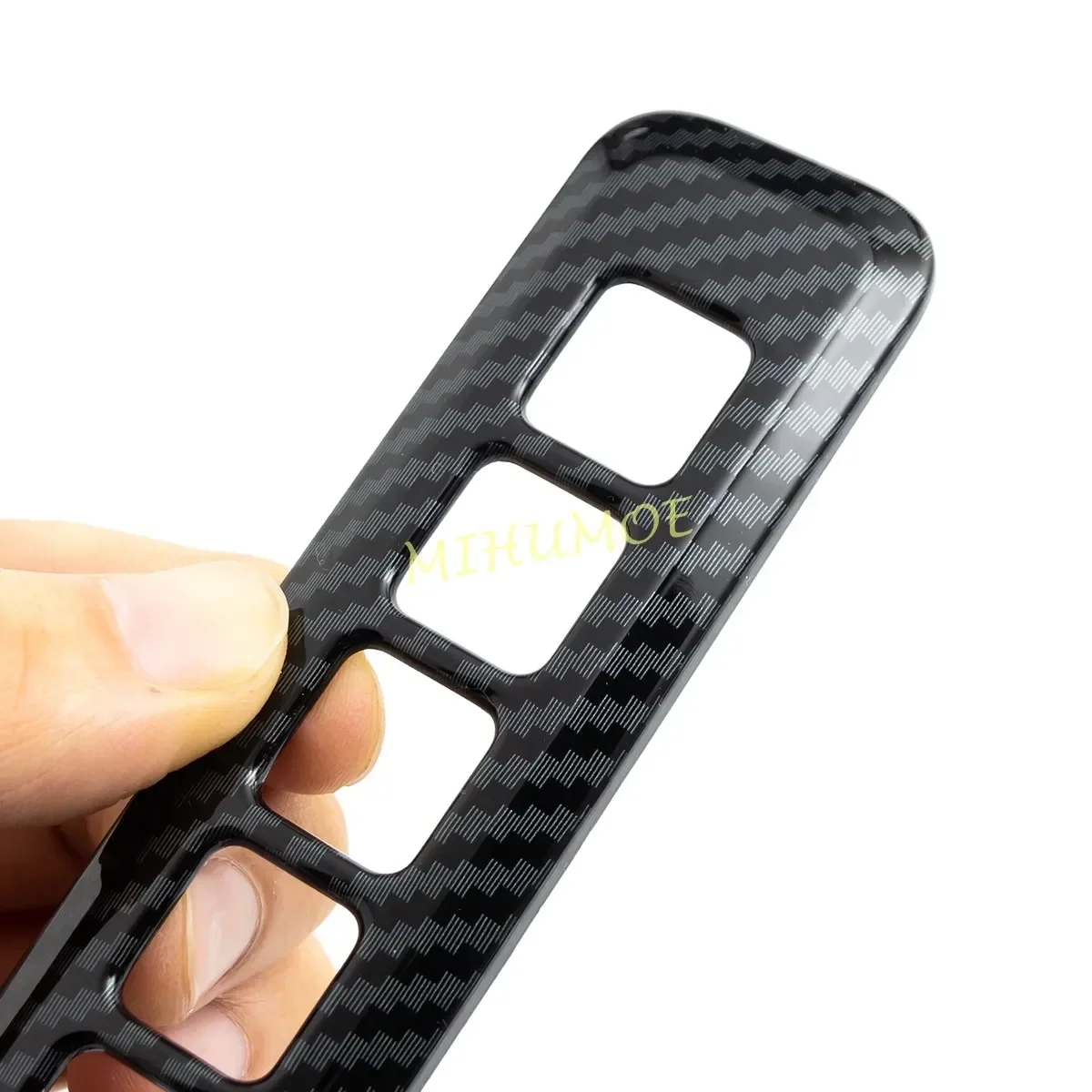 ل 2021-2024 فورد F-150 F150 ألياف الكربون B-عمود كلمة المرور لوحات المفاتيح قفل غطاء الزخارف #4