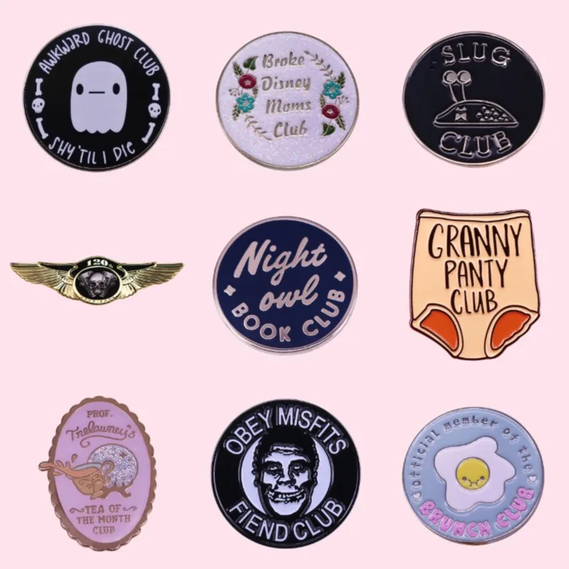 Pin Club | Custom Life Quotes Punk Party Brooches Metal Cute Badges Backpacks Clothing Accessories Gifts Wholesale Drop shopping