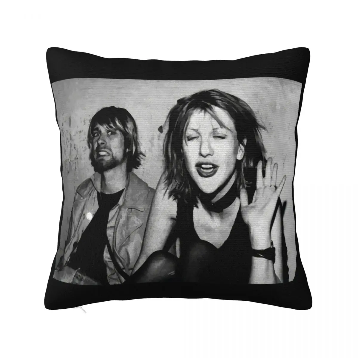 Seatlle Grunge Music Scene Kurt And Courtney Rocker Many Options Womens Designs Colour Best Selling Pillow Case