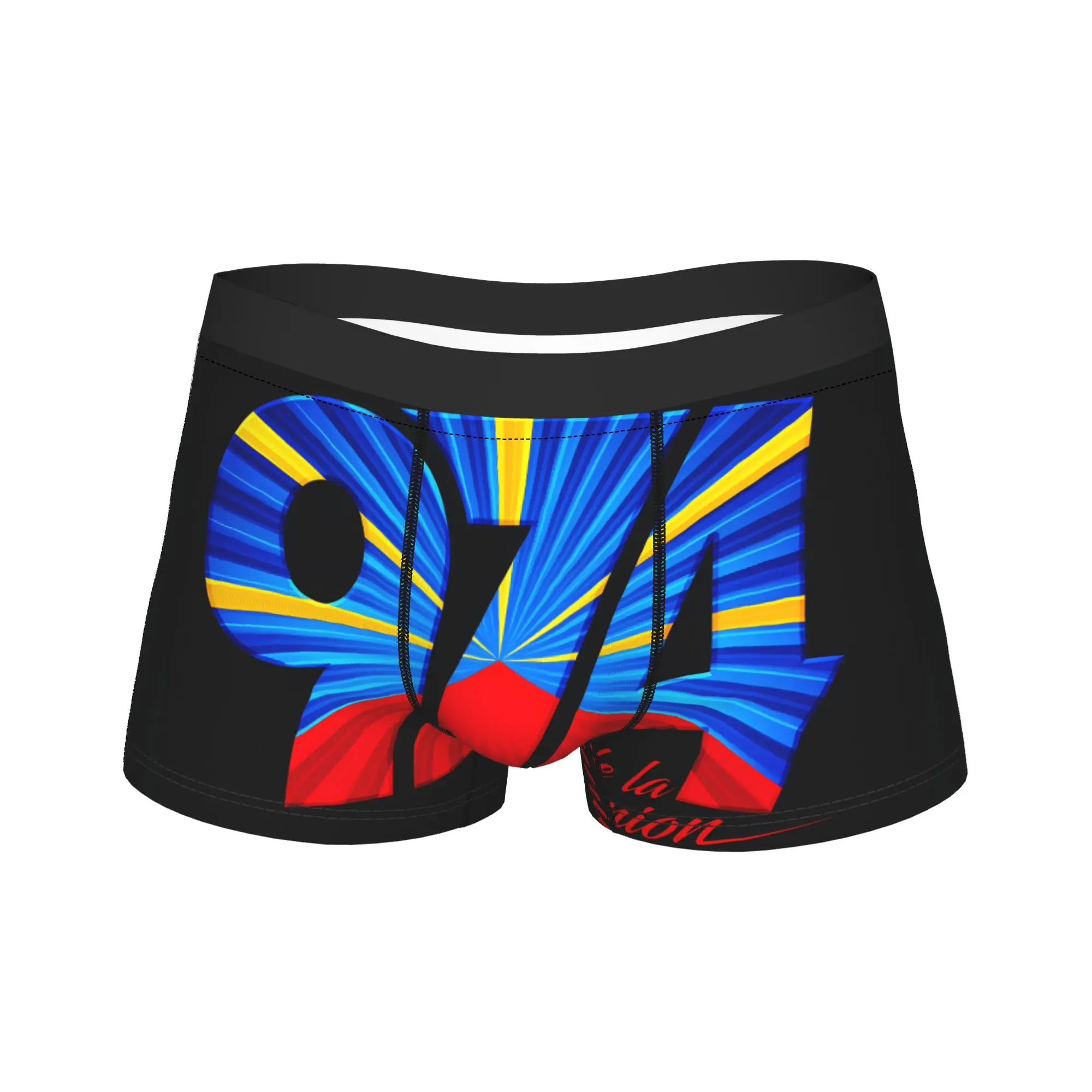 

974 Reunion Island Flag Underwear Pattern Trunk Hot Sale Male Panties Soft Trend Shorts Briefs Gift