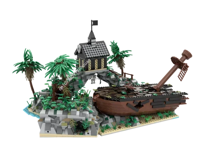 Nuevo 2775 Uds. Moc serie pirata Medieval Dominica modelo de playa pirata DIY Ideas creativas juguete para niños regalo educación bloques de construcción
