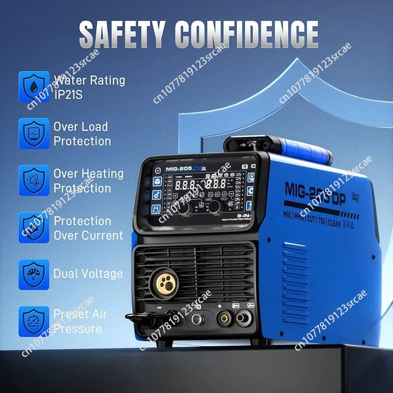 New Arrival 110V  220V  MIG-205DP 10 in 1  MIG TIG CUT MMA and Flux Clean Welding Machine