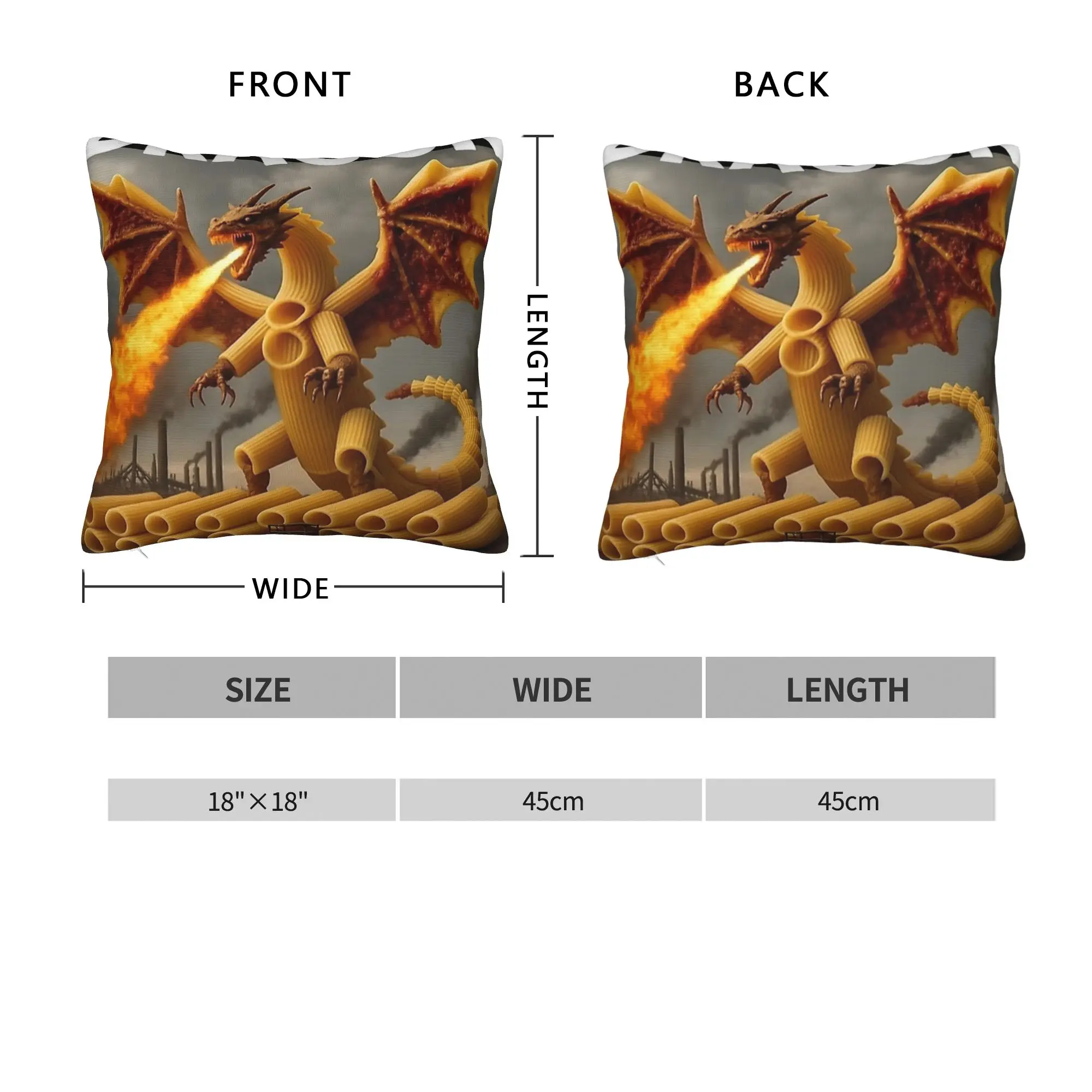 Dragon Cannelloni Dragoni Italian Brainrot Meme Pillow Cover  Custom Cushion Cover Novelty Pillow Case For Living Room Bed Chair