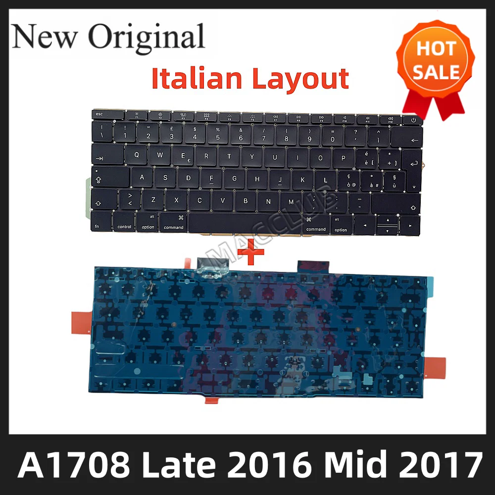 

A1708 Italian Italy Keyboard for Macbook Pro 13'' A1708 Late 2016 Mid 2017 EMC 2978 3164 with backlight Keyboard