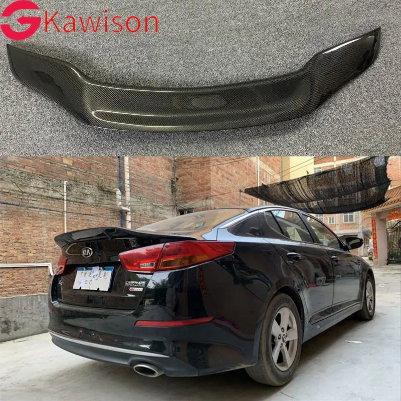 Carbon fiber Unpainted Color Rear Trunk Boot Wing Rear Lip Spoiler  For Kia K5 Optima 2014 2015 R style