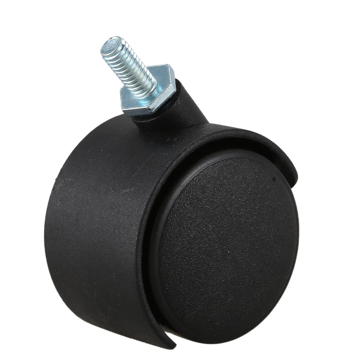Rodízio giratório de roda dupla ABNP com haste rosqueada de 6 mm 40 mm preto