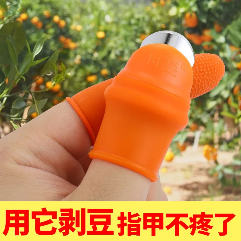 6sets Gardening Silicone Thumb Knife Protector Harvesting Tool Finger Plant Fruit Picking Knives Separator Garden Tool Easy