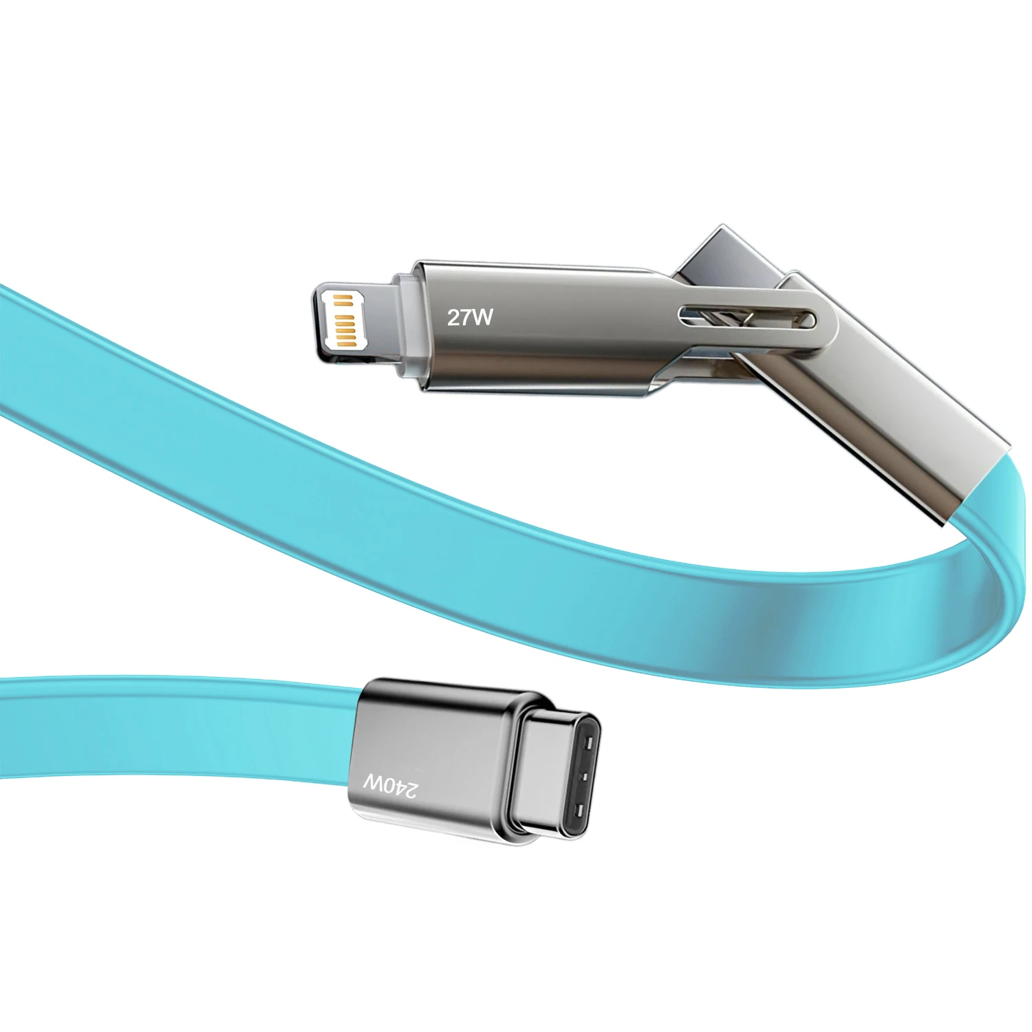 Liquid silicone 2IN1 Type-C PD Cable 240W Fast Charging USB-C Adapter Mobile Phone Data Cable For iPhone Xiaomi HUAWEI Tablet