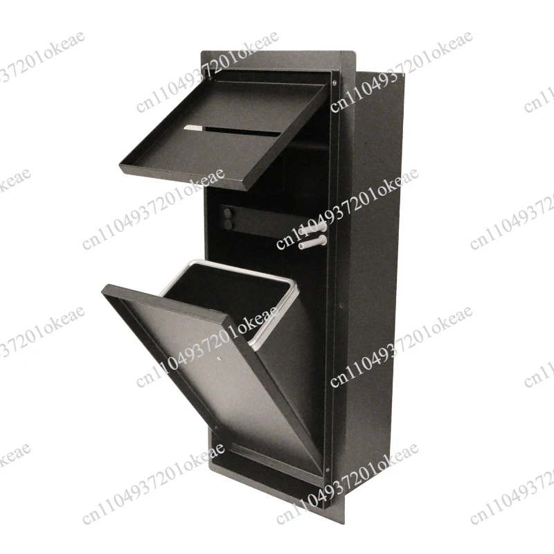 2025 Upgraded Stainless Steel Recessed Trash Can | In-Wall Tissue Box | Space-Saving for Small Bathrooms | Easy Install
