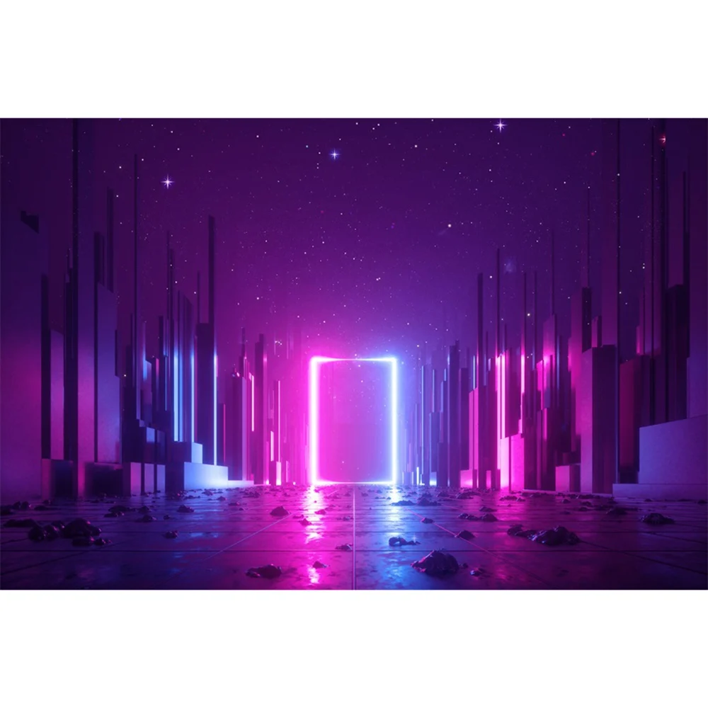 판타지 노엔 조명 무대 장면 아기 어린이 사진 배경, 사용자 정의 홈 파티 Photocall 스튜디오 사진 배경