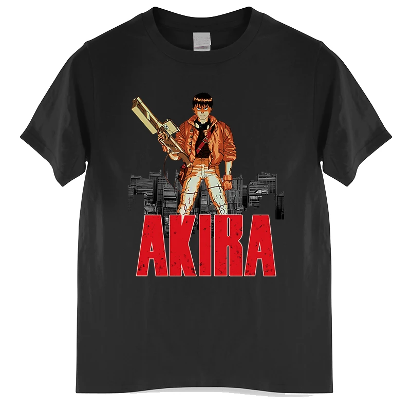 Retro Neo Tokyo T Shirt Men Pre-shrunk Cotton T-shirt Short Sleeve Movie science fiction Manga Anime Shotaro Kaneda Tee