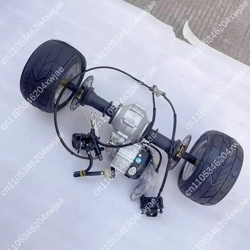Kart Rear Axle Kit with Differential Disc Brake and 6 Inch Tires, Drive Shaft and Half Axle for Beach Buggy and Racing Kart