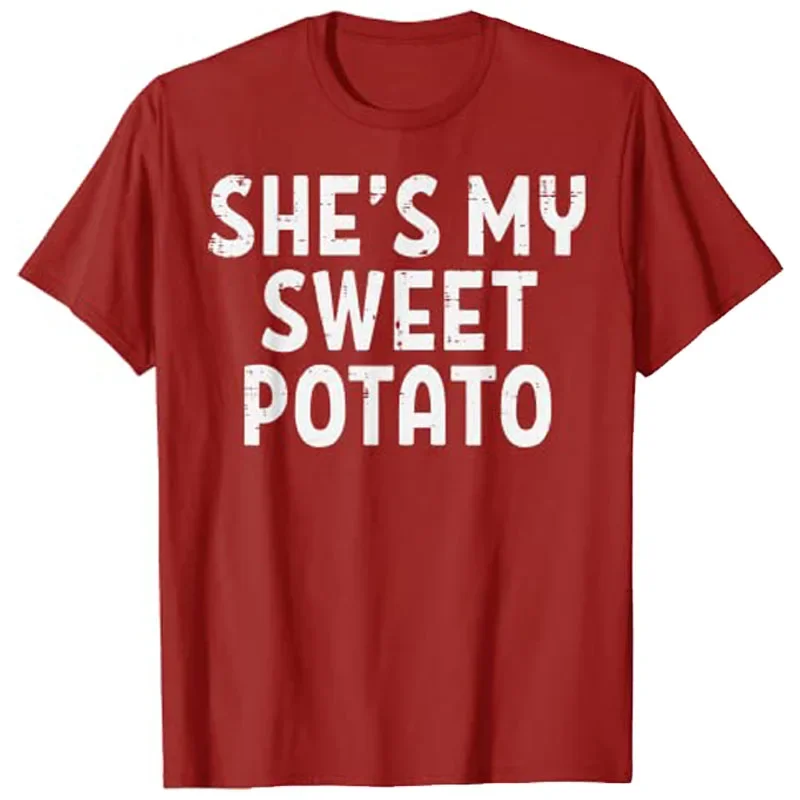 Women's and Men's Fashon She's My Sweet Potato I Yam Matching Couples Halloween Thanksgiving Christmas T-Shirt