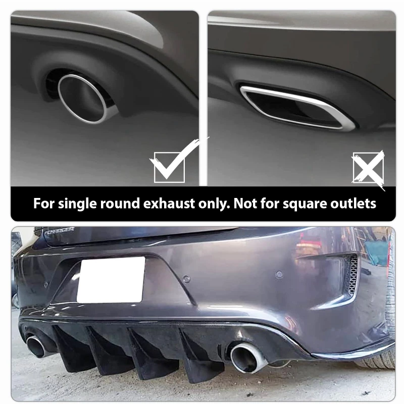 Widebody فقط لامع أسود المصد الخلفي الناشر الشفاه V2 نمط ل شاحن دودج 2020 ~ 2023 شفة ممتصة للصدمات الخلفية مع 4 زعانف القرش جزء