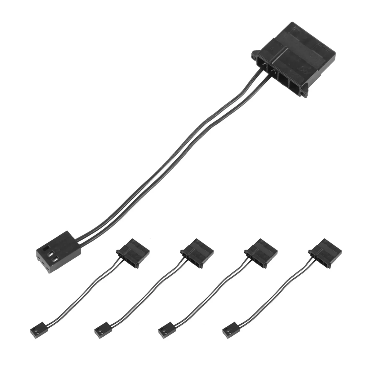 TOP 5Pcs IDE to 3 Pin Fan Power Cable Molex D Plug Power to 3 Pin Connector Computer PC Cooling Convertor Cable