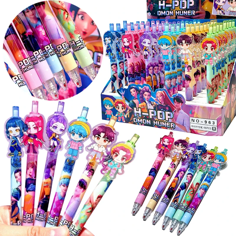

KPop Demon Hunters 0.5MM Ballpoint Pen Anime Black Ink Gel Pens Stationery Cartoon School Student Writinng Pen Office Supplies