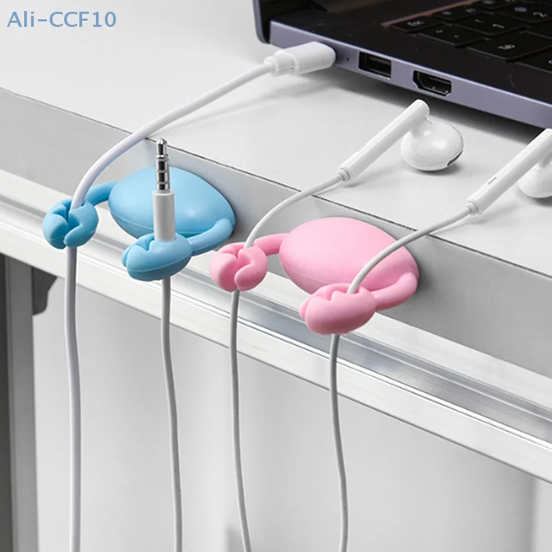 

Cute Crab Hook, Desk Self-Adhesive Data Cable Headphone Cable Organizer, Desktop Storage Tool