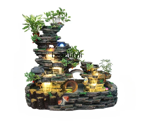 Rockery stone fountain flowing water ornament circulating water landscape villa  courtyard floor-to-ceiling home decoration