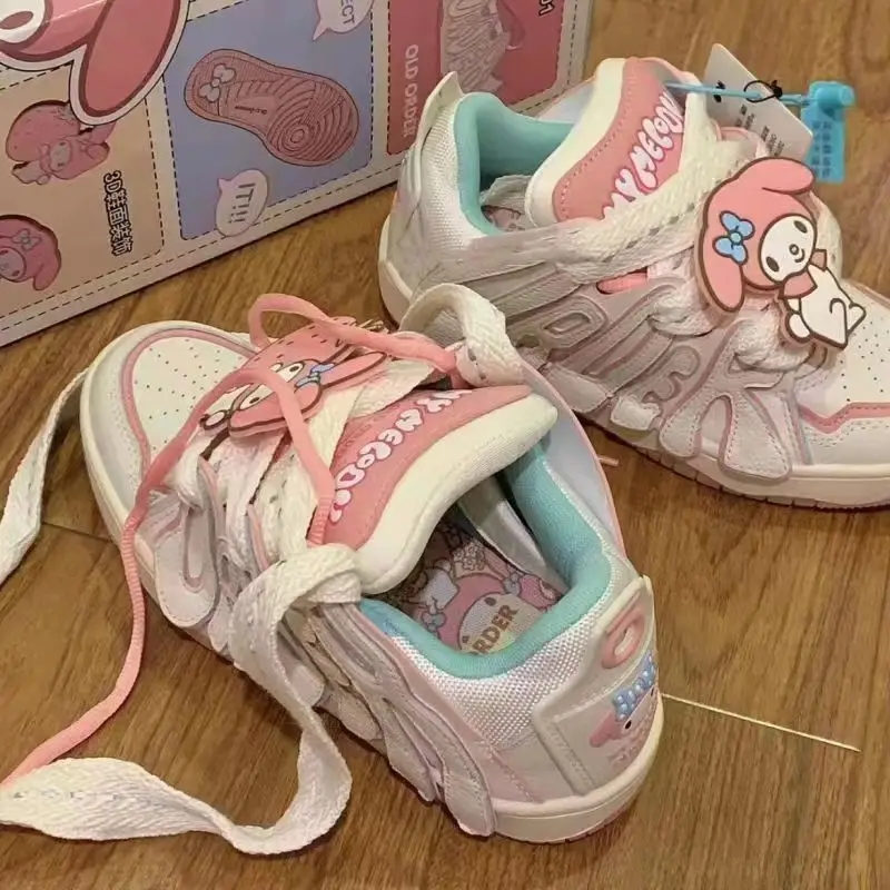 Sanrio Hello Kitty buty na deskorolkę Cinnamoroll Kawaii Casual para sportowe gruba podeszwa antypoślizgowe odporne na zużycie buty na deskorolkę