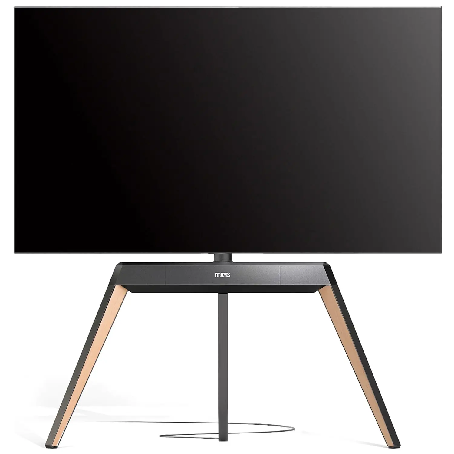 Modern TV Stand 55-78 Inch Cable Management Oak Wood Entertainment Center Living Room, Customized