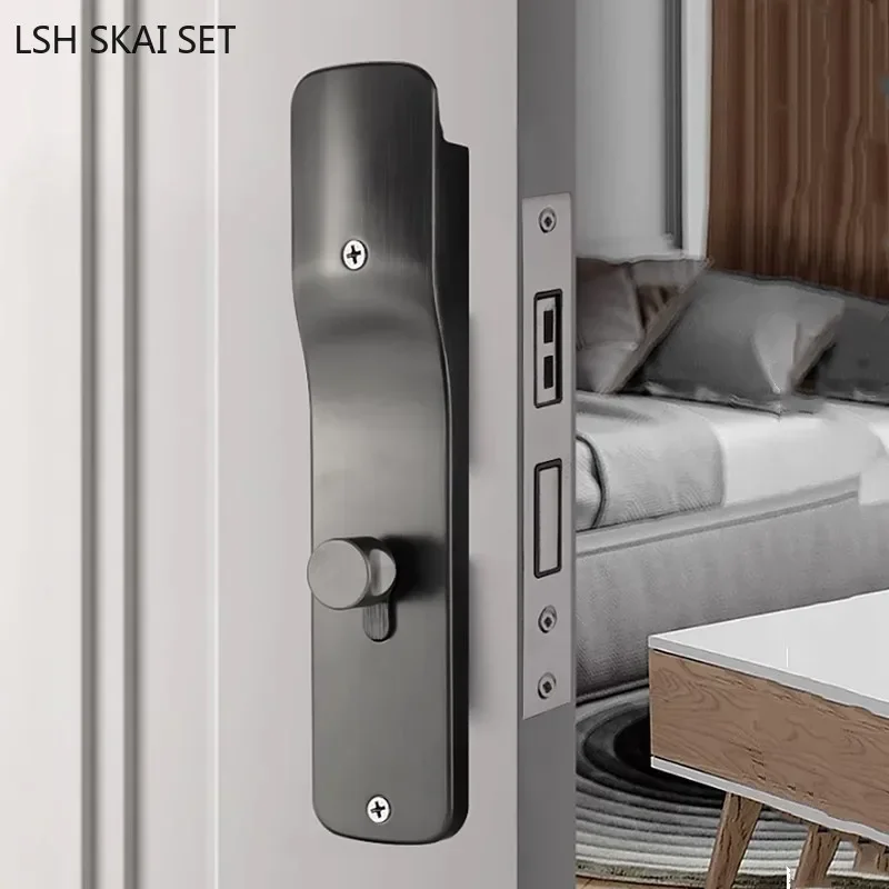 High Quality Without Handle Press Open Lockset Bedroom Magnetic Door Lock Indoor Wooden Door Mute Security Locks Home Hardware