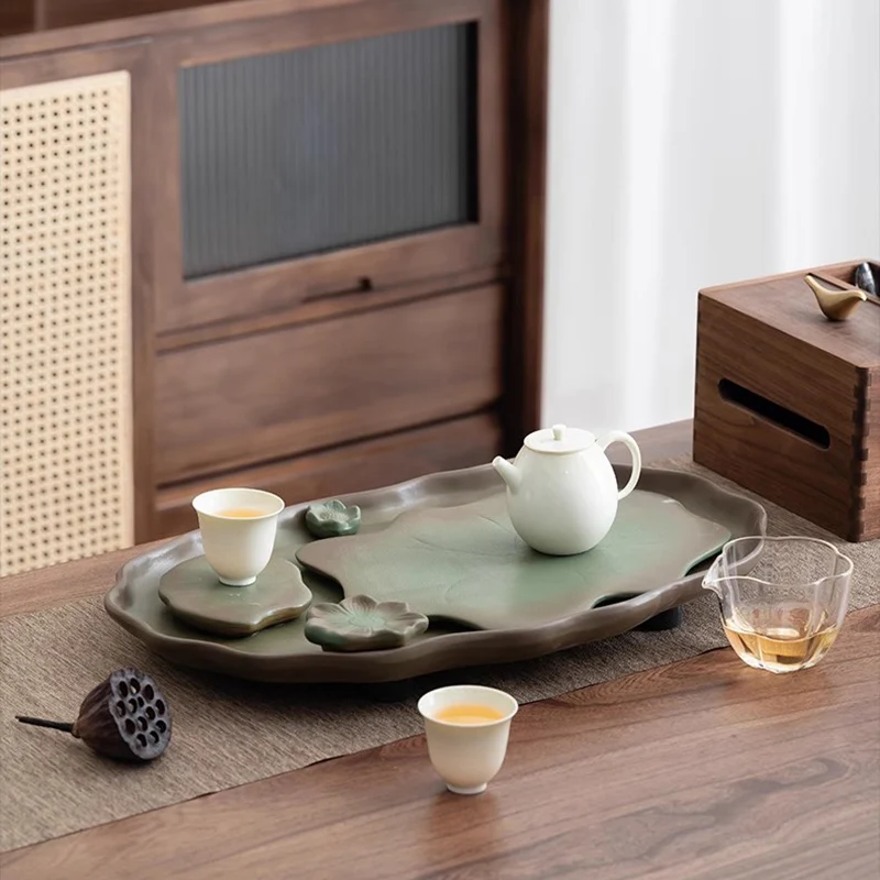 

Luxury Chinese Tea Tray Valet Nordic Storage Living Room Coffee Snack Living Room Tea Tray Walnut Plateau Home Decorationgs