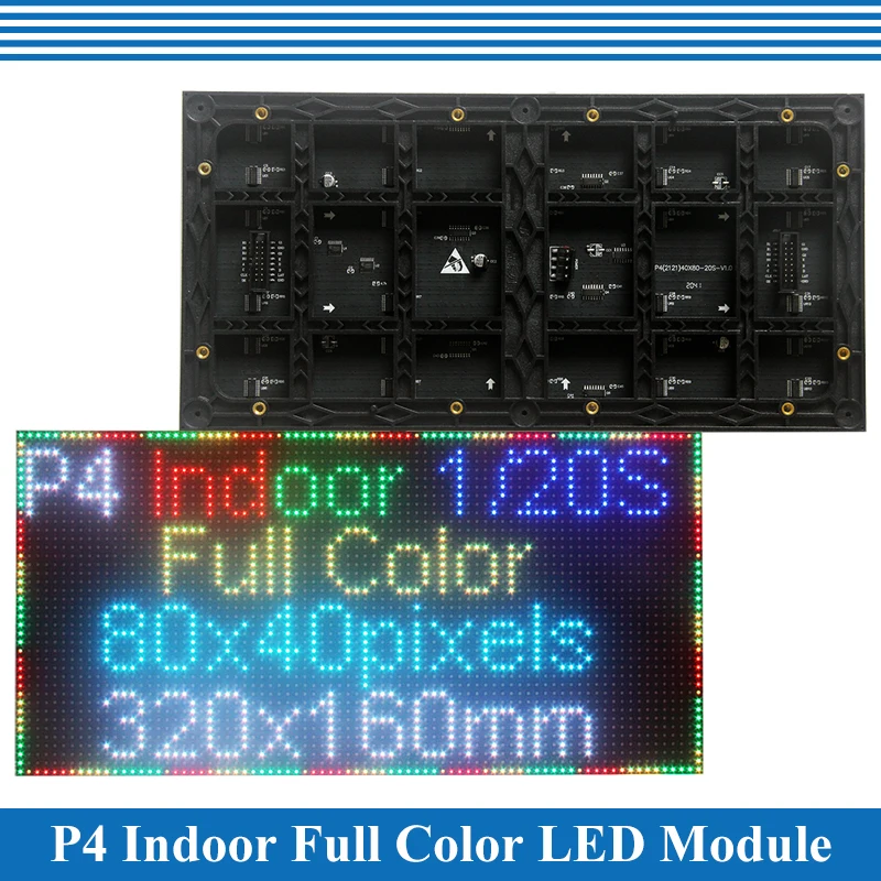 Module de panneau d'écran LED P4, 320x160mm, 80x40 pixels, balayage 1/20, intérieur 3 en 1, SMD, RVB, polychrome