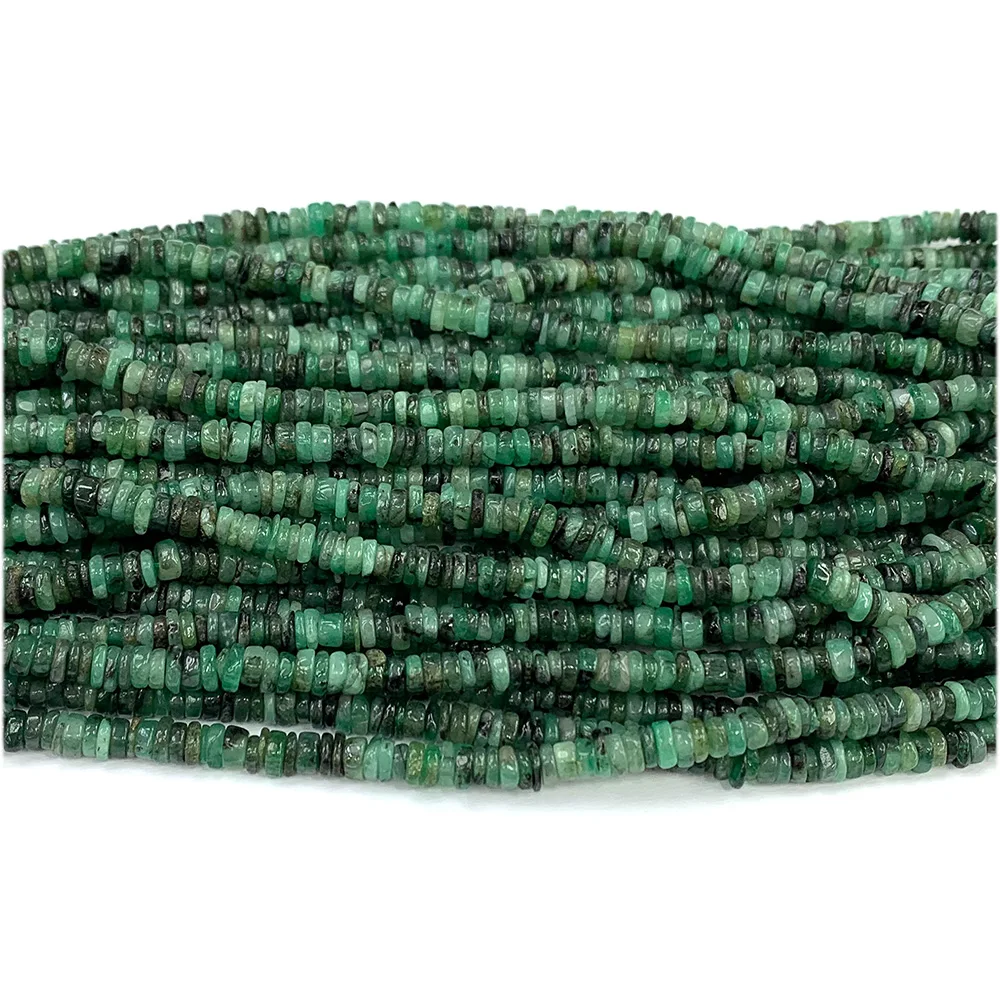 Veemake Natural Emerald Slice Irregular Rondelle Chips Beads Jewelry Design Making 08157