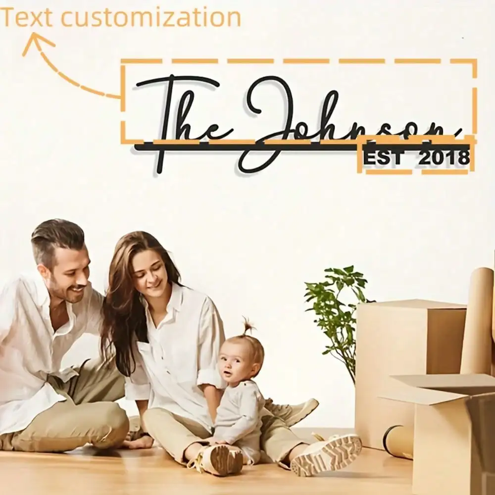 

Custom Metal Sign The Johnson Family Name Established 2018 Personalized Wall Decor for Bedroom Living Room Birthday Gift