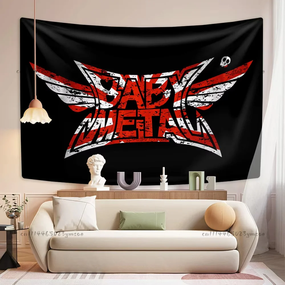 Popular Metal Band Poster Tapestry B-Baby-metals Wall Hanging Cloth Home Decor Aesthetics Dormitory Party Background Friend Gift