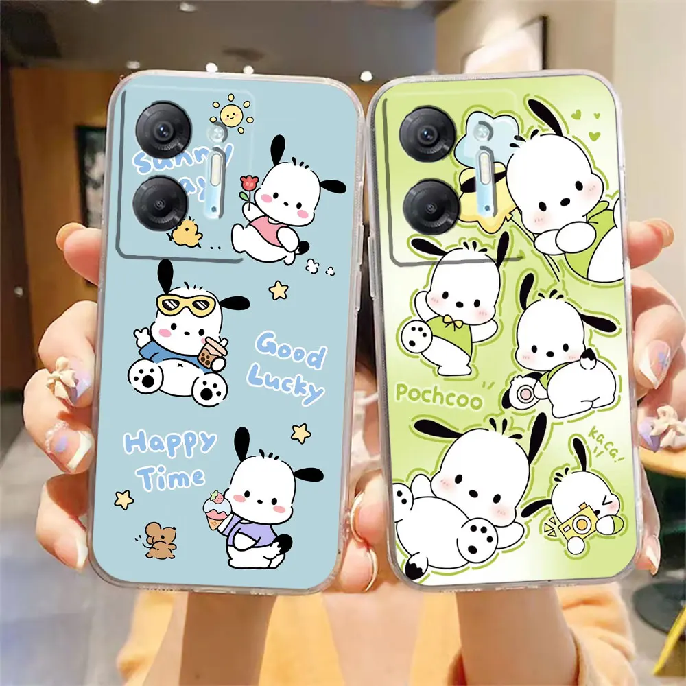 Clear Phone Case For Infinix HOT 9 10 11 12 12i 20 20s 30 POVA 2 3 4 PRO PLAY Case Funda Coque Shell Cover Cartoon Cute Pochacco