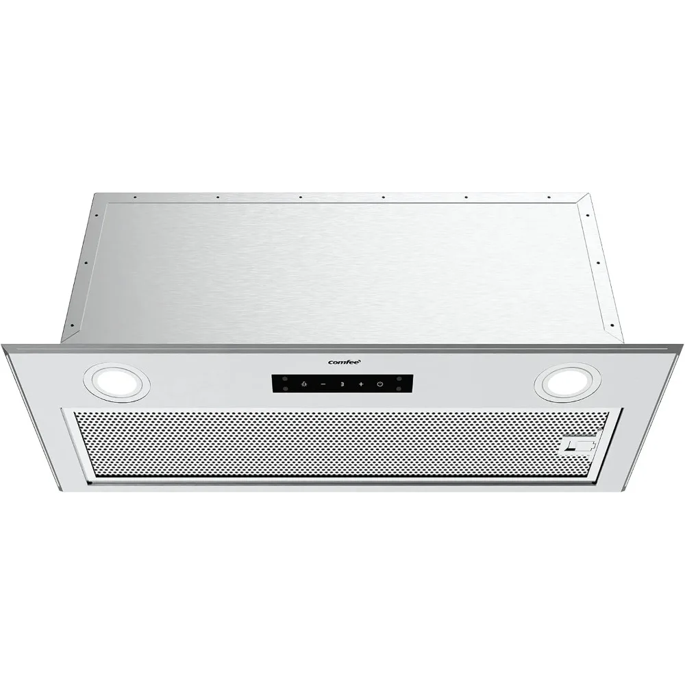 

Range Hood 27 inch, Built-in/Insert Vent Hood 450 CFM, 3 Speed Gesture Sensing & Touch Control Panel Stainless Steel Kitchen