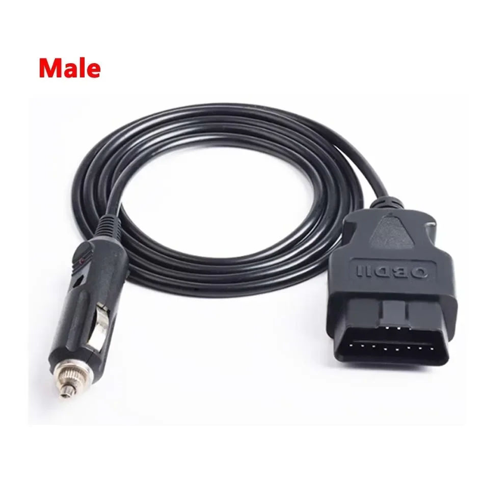 1M Male Female OBD2 16Pin To Cigarette Lighter Port Power Supply Cable 12V DC OBD 16Pin Connector OBD Adapter for DVR GPS HUD