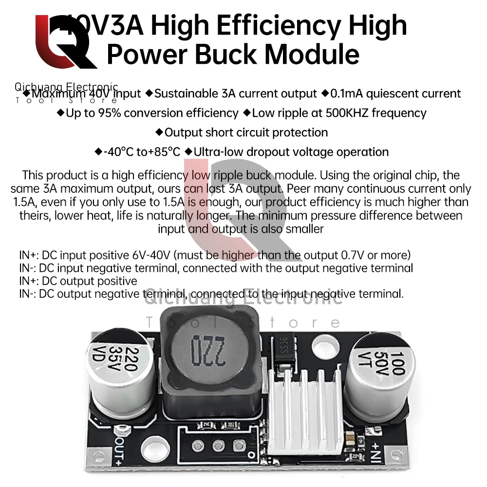 1pcs Stromrichter Step Down Modul DC-DC 6V-40V 3a einstellbare Strom versorgung zu 3,3 V 5V 9V 12V 24V 2,5-26V-40 ℃-85 ℃