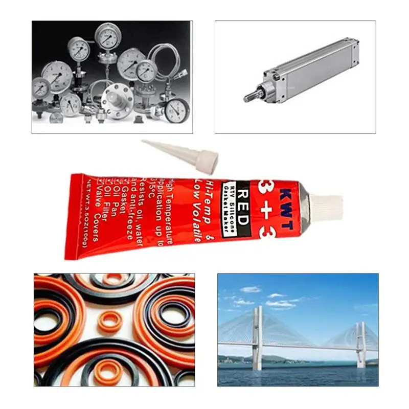 AMW Red High Temp RTV Silicone Gasket Maker – 85g (3 Oz) – For Engine & Transmission Pans