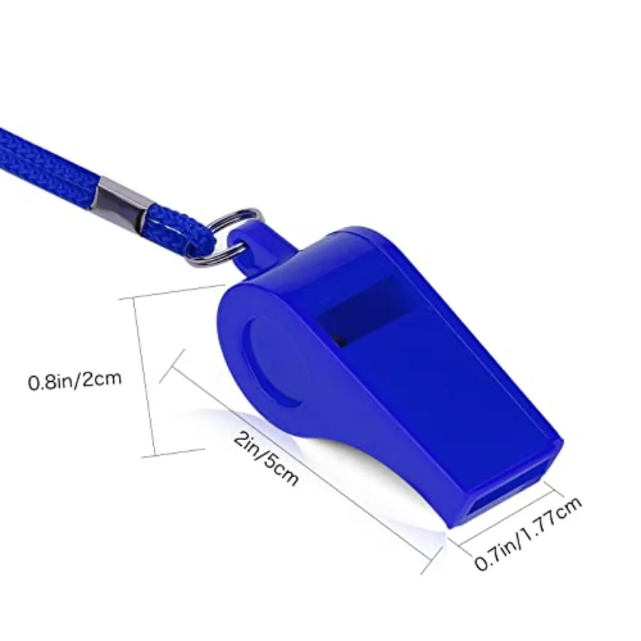 4 silbatos de plástico con cordón, silbato fuerte para supervivencia de emergencia, entrenamiento de profesores, entrenamiento de perros, negro, azul, rojo y verde