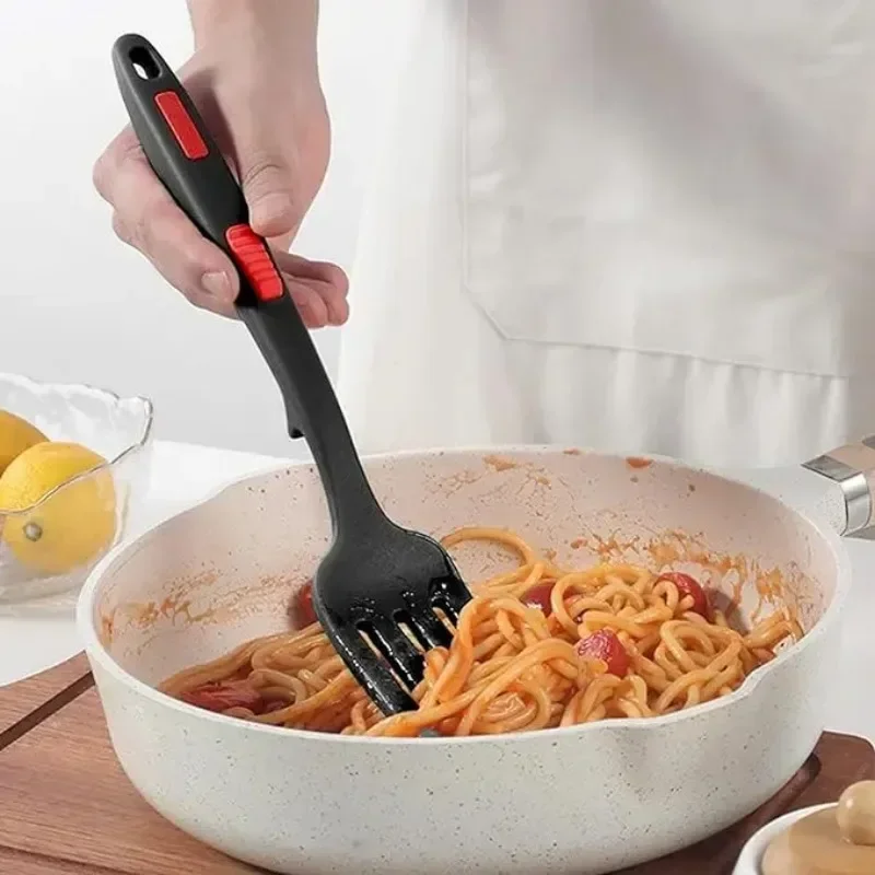 1pc Silicone Flexible Fork Heat-Resistant Utensils Multifunctional Spaghetti Noodle Salad Whisking Serving Cooking Tools Kitchen