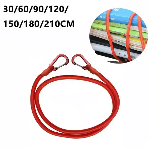 30-210cm Elastic Rope Camping Equipment 8mm Tent Elastic Strap Stretchable Hook Type Luggage Fixed Binding Rope